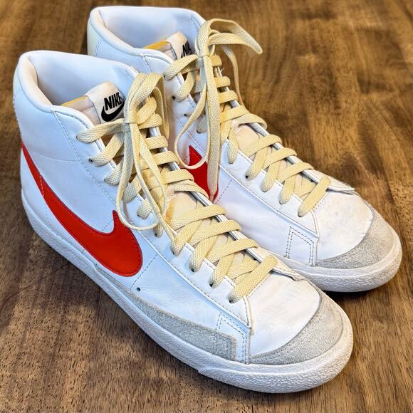 Nike Sneaker Blazer Mid '77 Vintage High Top Leather White Habanero Red Men’s 9 - Picture 2 of 10